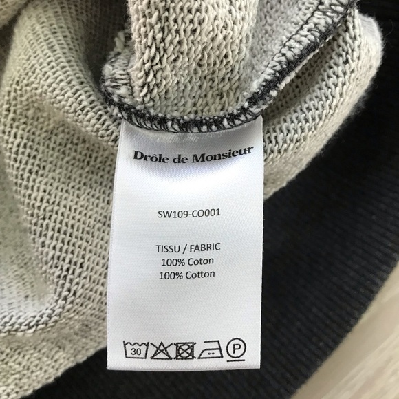 Drole De Monsieur gray le’ Polo sweatshirt shirt  Polo Shirts sz small S - Picture 5 of 10